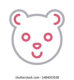 piggy face colour line vector icon