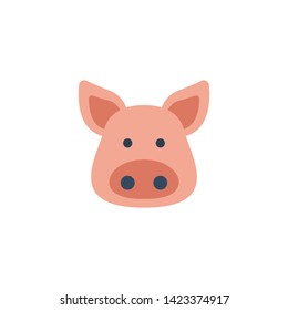 piggy face cute cartoon icon vector on a white background