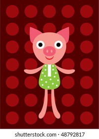 piggy greeting doodle