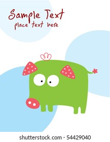 piggy greeting tag