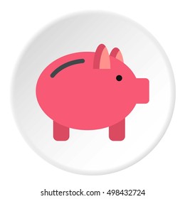 Piggy icon. Flat illustration of piggy vector icon for web