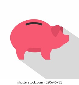 Piggy icon. Flat illustration of piggy vector icon for web