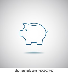  Piggy icon Vector. 