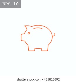  Piggy icon Vector. 