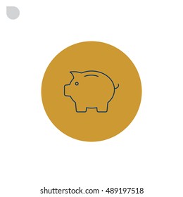  Piggy icon Vector. 