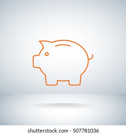  Piggy icon Vector. 