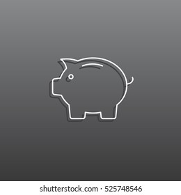  Piggy icon Vector. 