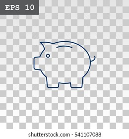  Piggy icon Vector. 
