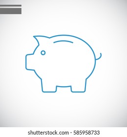  Piggy icon Vector. 