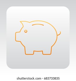  Piggy icon Vector. 