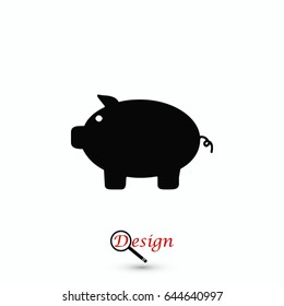 piggy icon, Vector EPS 10 illustration style