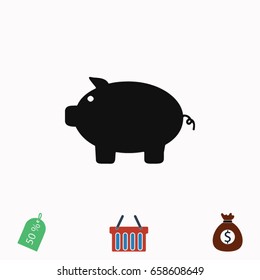 piggy icon, Vector EPS 10 illustration style