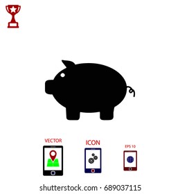 piggy icon, Vector EPS 10 illustration style