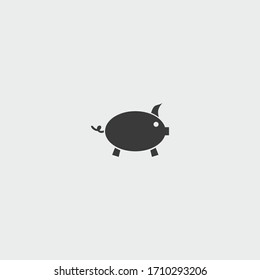 Schweinekoteletts. Vektorillustration auf grauem Hintergrund