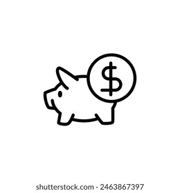 piggy investmen outline icon pixel perfect vector design good for website or mobile app