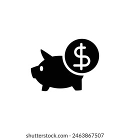 piggy investmen solid icon vector design good for website or mobile app