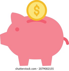Icono de vector aislado de piggy que puede modificar o editar fácilmente

