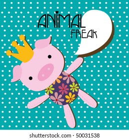 piggy king with text 8