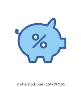 piggy line and fill style icon of money financial item banking commerce market payment buy currency accounting and invest theme Vector illustration