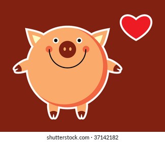 piggy love card