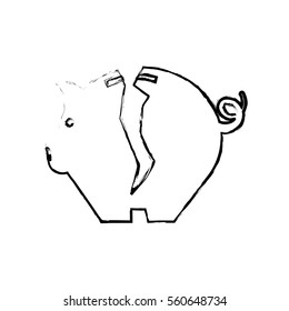 Piggy monet savings icon vector illustration graphic design