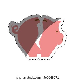 Piggy monet savings icon vector illustration graphic design