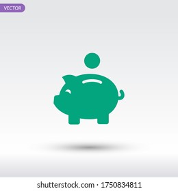 piggy money bank icon. Vector illustration EPS 10.