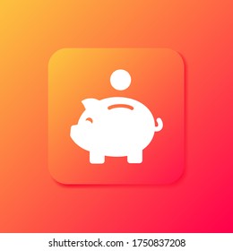 piggy money bank icon. Vector illustration EPS 10.