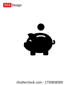 piggy money bank icon. Vector illustration EPS 10.