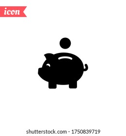 piggy money bank icon. Vector illustration EPS 10.