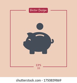 piggy money bank icon. Vector illustration EPS 10.