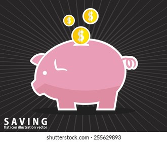 PIGGY MONEY BANK.Flat icon modern design style vector illustration concept