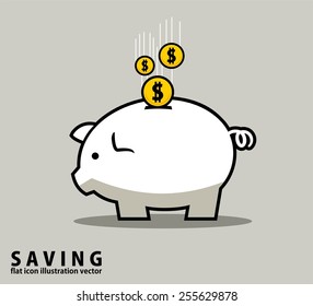 PIGGY MONEY BANK.outline design style vector illustration concept