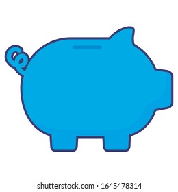 Piggy of money financial item banking commerce market payment buy currency accounting and invest theme Vector illustration