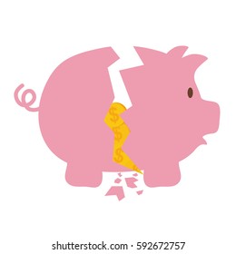 Piggy money savings icon vector illustration graphic design