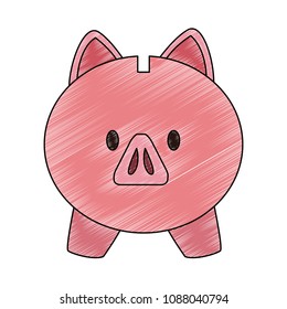 Piggy money savings scribble
