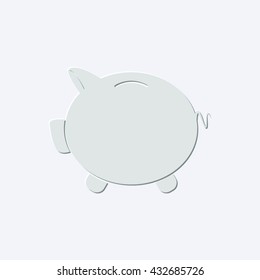 piggy moneybox - light gray vector icon