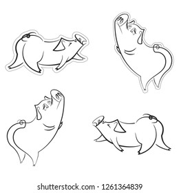 piggy outline. vector