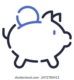 Piggy Peek icon for web, app, infographic, etc