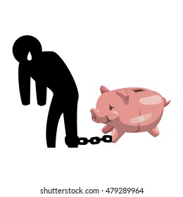 piggy and pictogram icon. Money financial and economy theme. Isolated design. Vector illustration