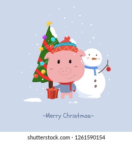 Piggy pig. for christmas card
