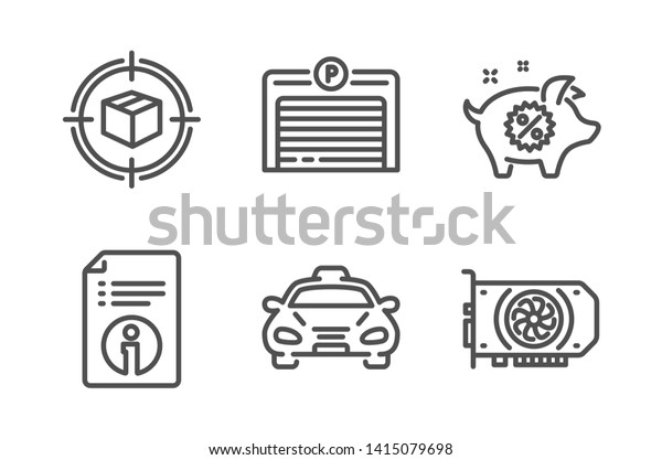 Piggy Sale Parking Garage Technical Info Stock Vector Royalty