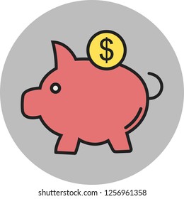 Piggy saving Line Filled Multi color