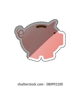 Piggy saving money icon vector illustration graphic design