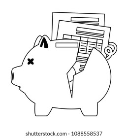 piggy savings broken with documents