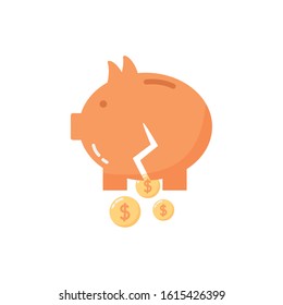 piggy savings with coin money dollar vector illustration design