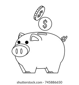 piggy savings with coins