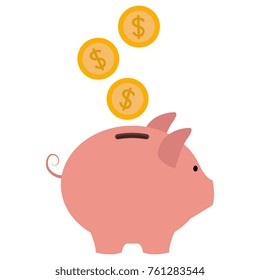 piggy savings with coins