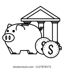 piggy savings economy icons