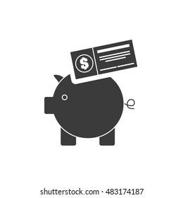 piggy savings with finance icon vector illustration design